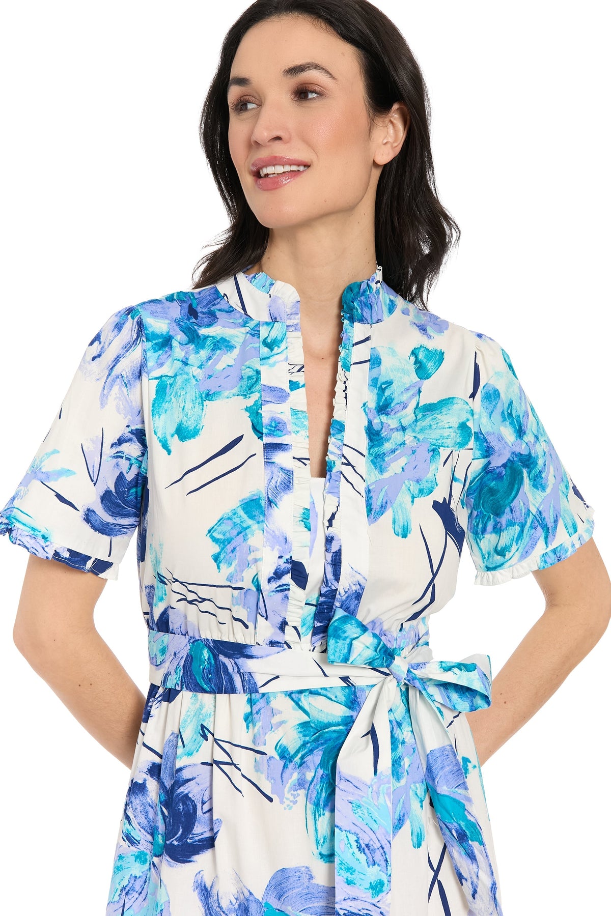 Amilia Flutter Sleeve Belted Tiered Maxi - FINAL SALE