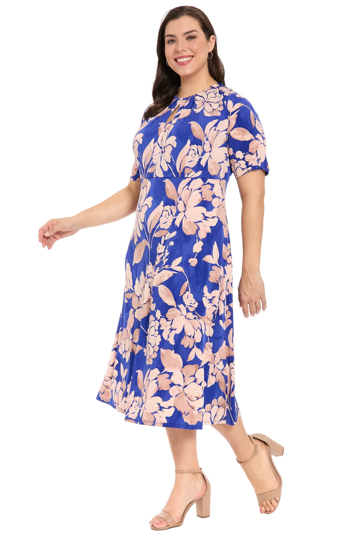 Harriet Keyhole Midi in Tonal Floral