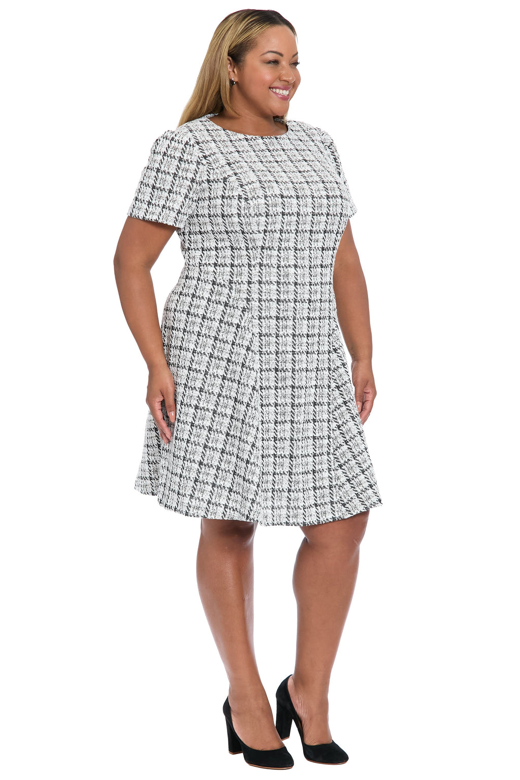 Gianna Fit & Flare Tweed Dress