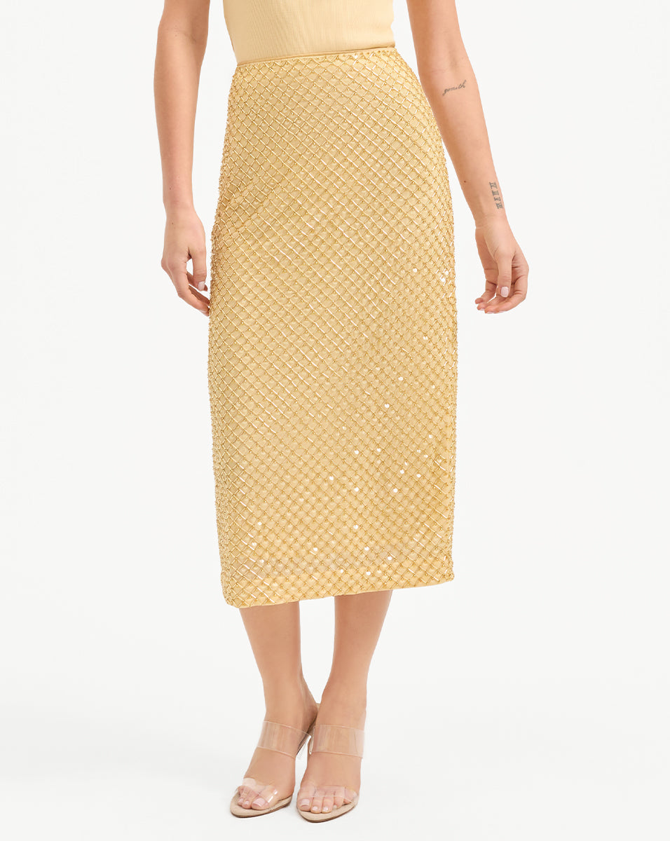 Allora Beaded Midi Skirt