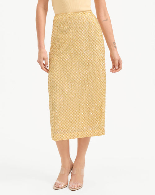 Allora Beaded Midi Skirt