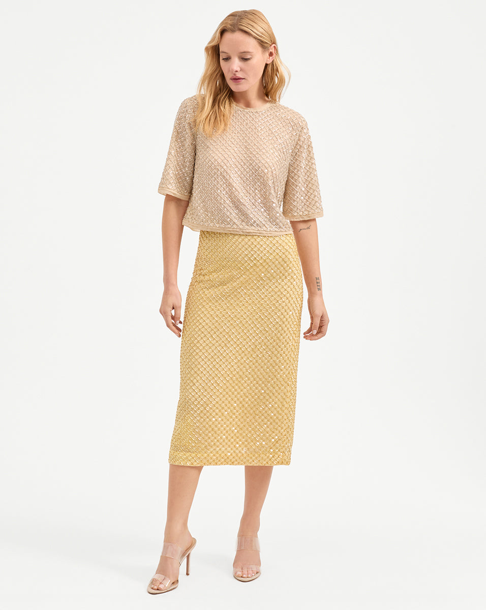 Allora Beaded Midi Skirt