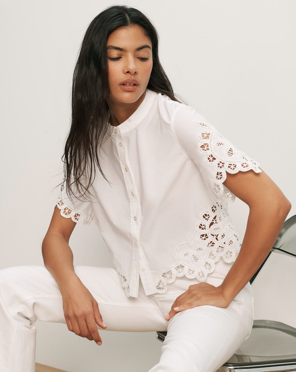 Aleck Lace Button-Down Shirt