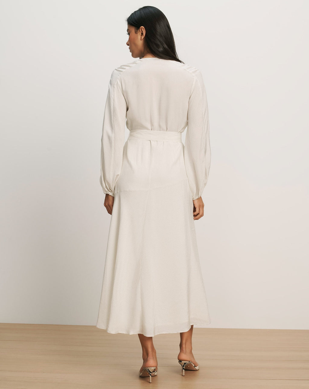 Seneca Bishop-Sleeve Midi Dress