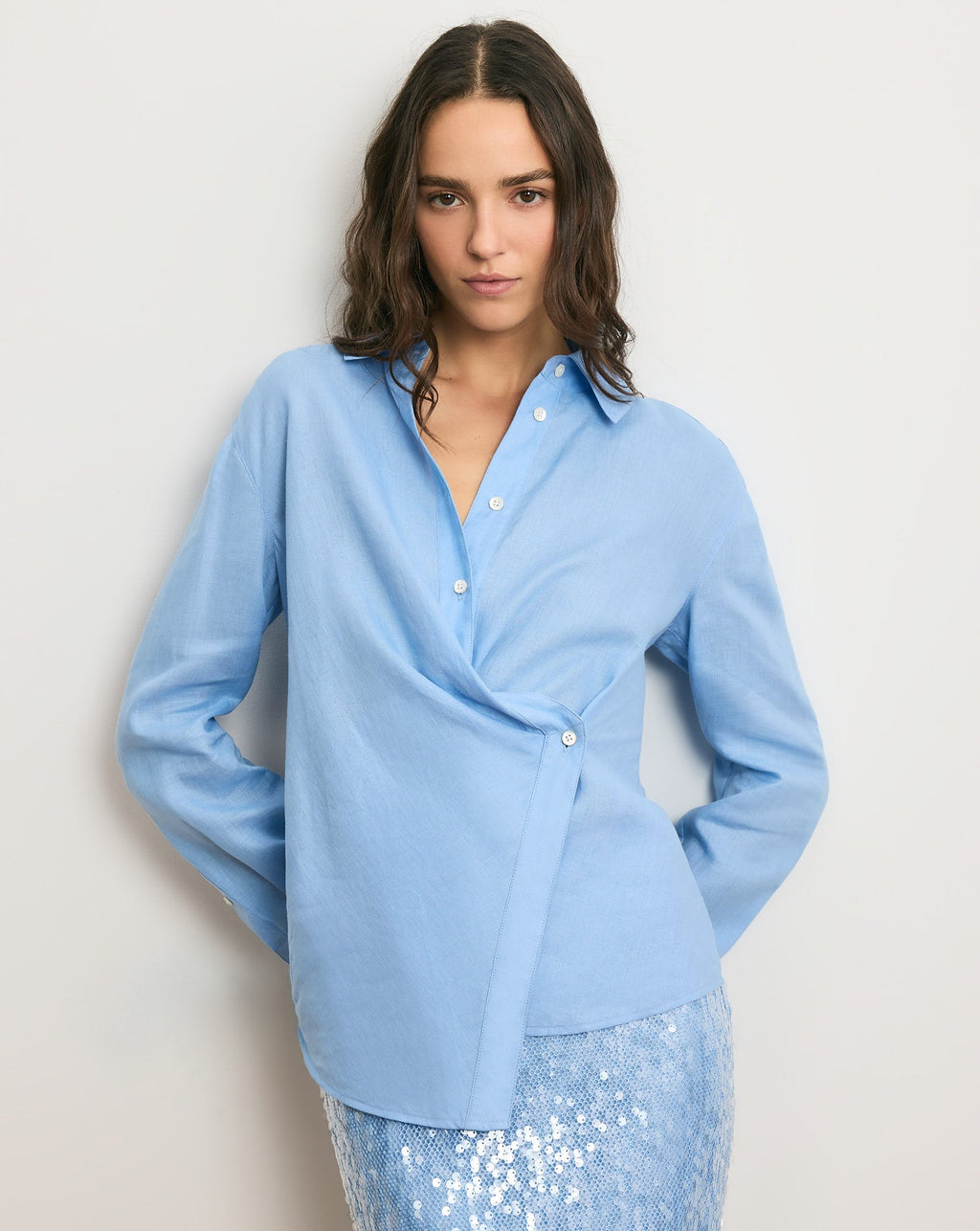 Perezzi Linen Button-Down Shirt