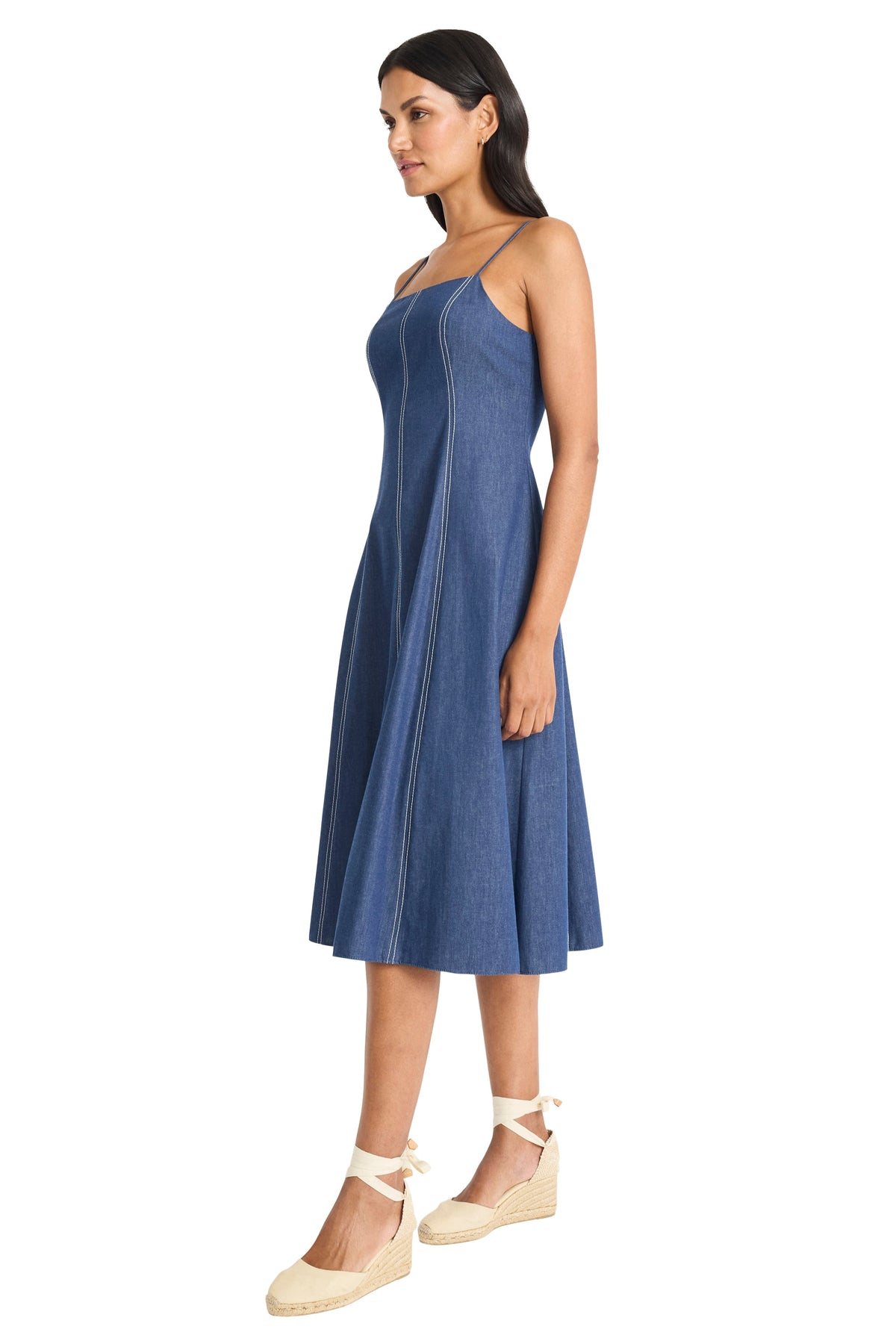 Keri Spaghetti Strap Midi in Denim - FINAL SALE