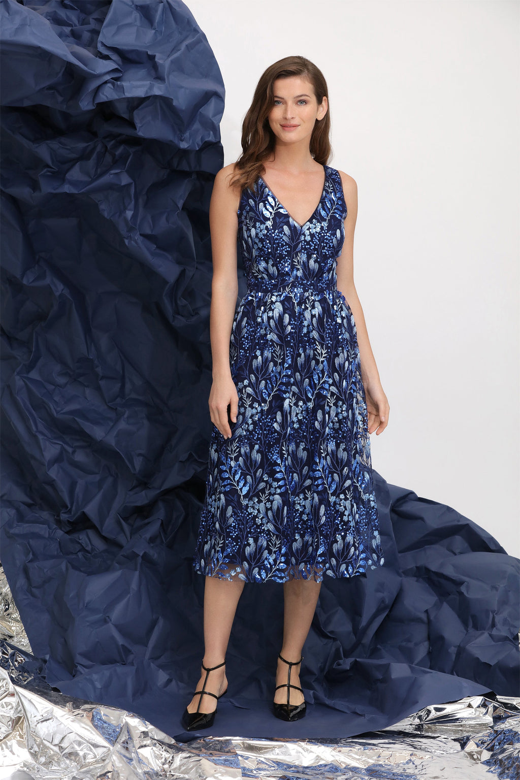 Agnes Embroidered Sequin Fit & Flare