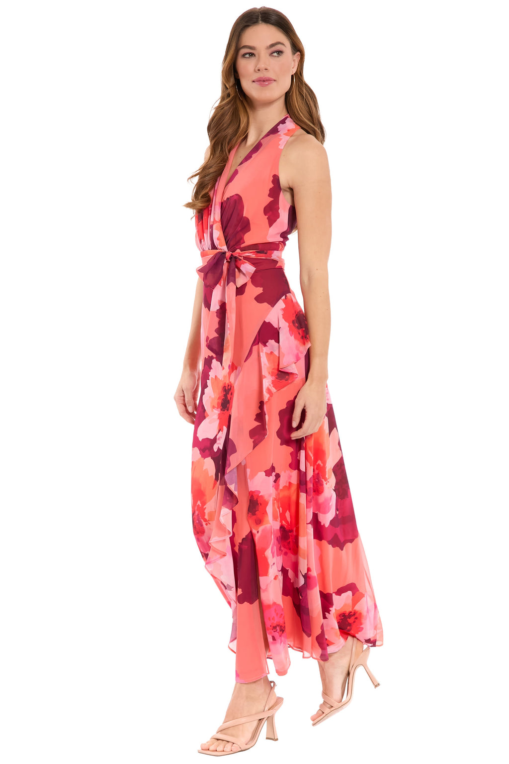 Amberlyn Halter Maxi in Pebble Georgette