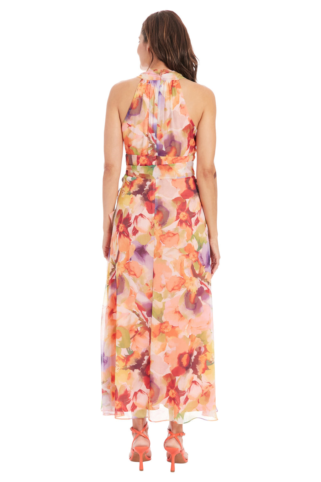 Amberlyn Curve Halter Maxi in Pansy Blast - FINAL SALE