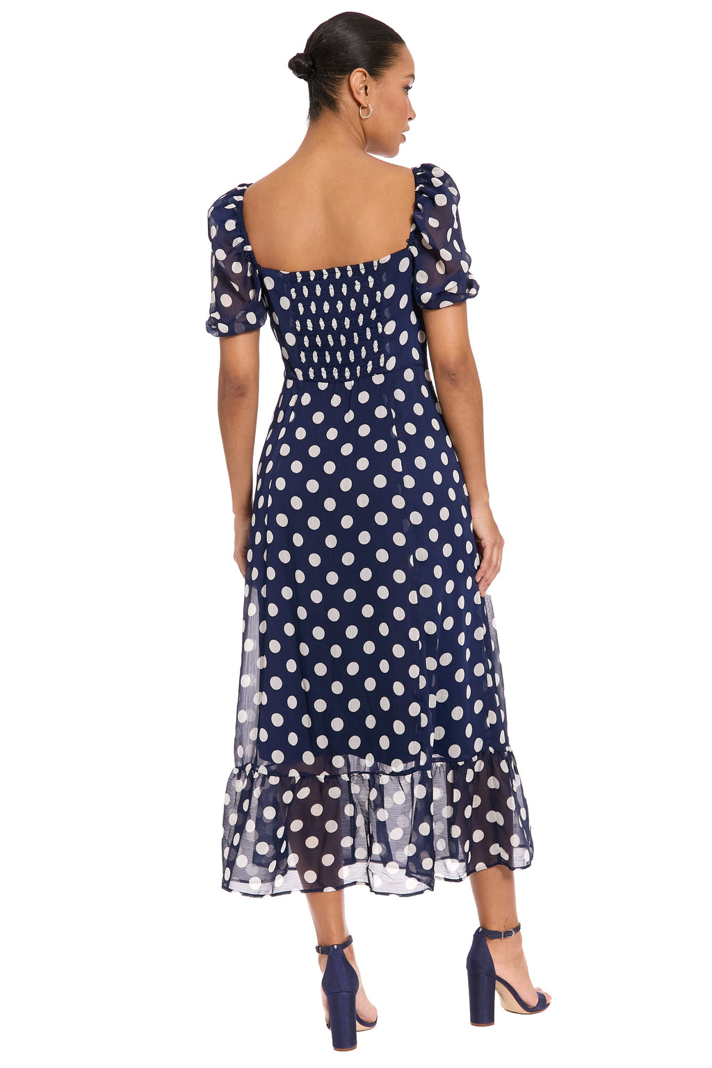 Kristin Puff Sleeve Midi in Chiffon
