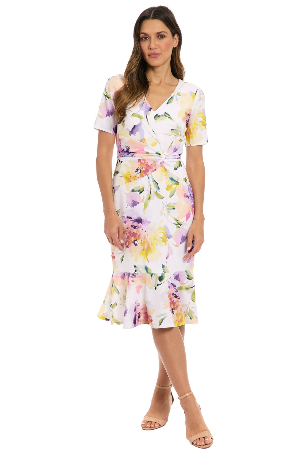 Brandi Curve in Watercolor Blooms - FINAL SALE