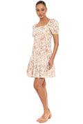 Kristin Knee Length in Floral Toile Linen - FINAL SALE