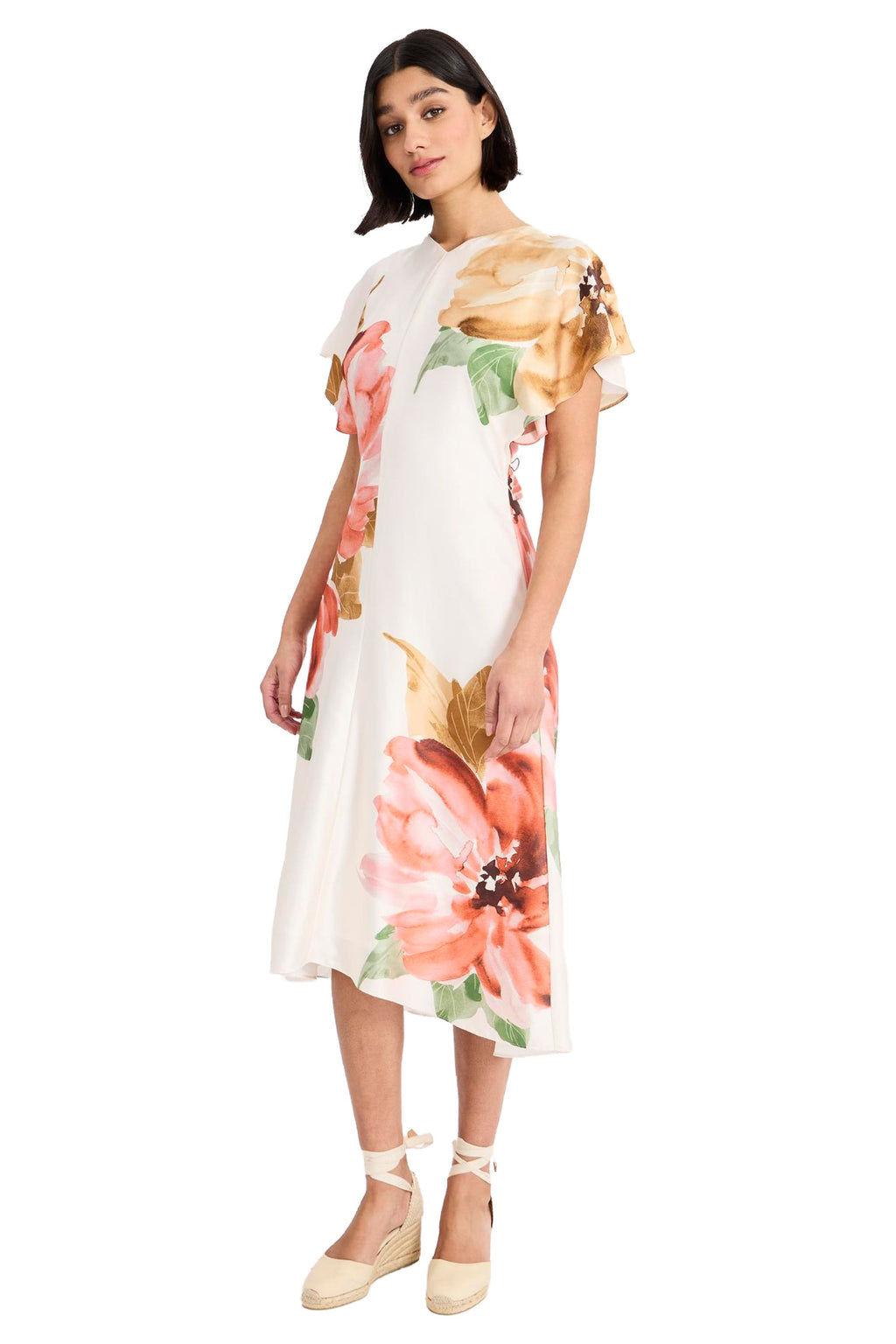 Bree Relaxed Flutter Sleeve Midi Dress - FINAL SALE