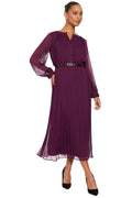 Tamsen Chiffon Pleated Shirtdress in Solid