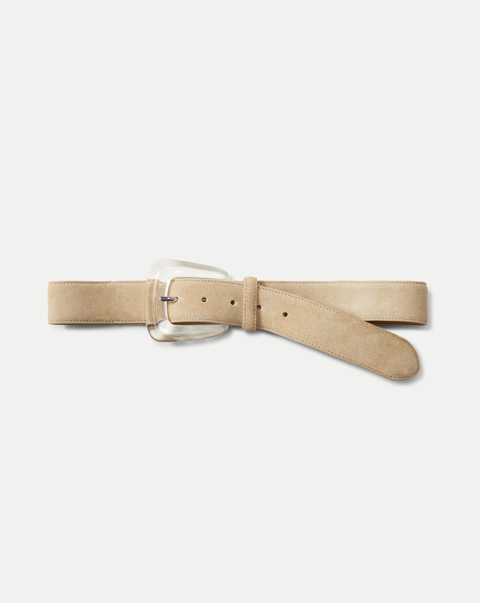 Arch Resin-Buckle Suede Belt