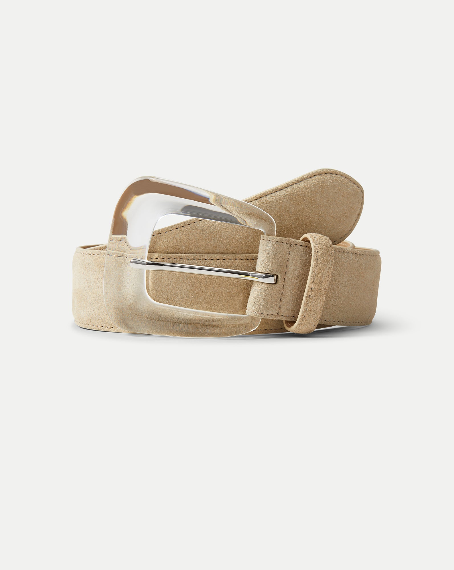 Arch Resin-Buckle Suede Belt