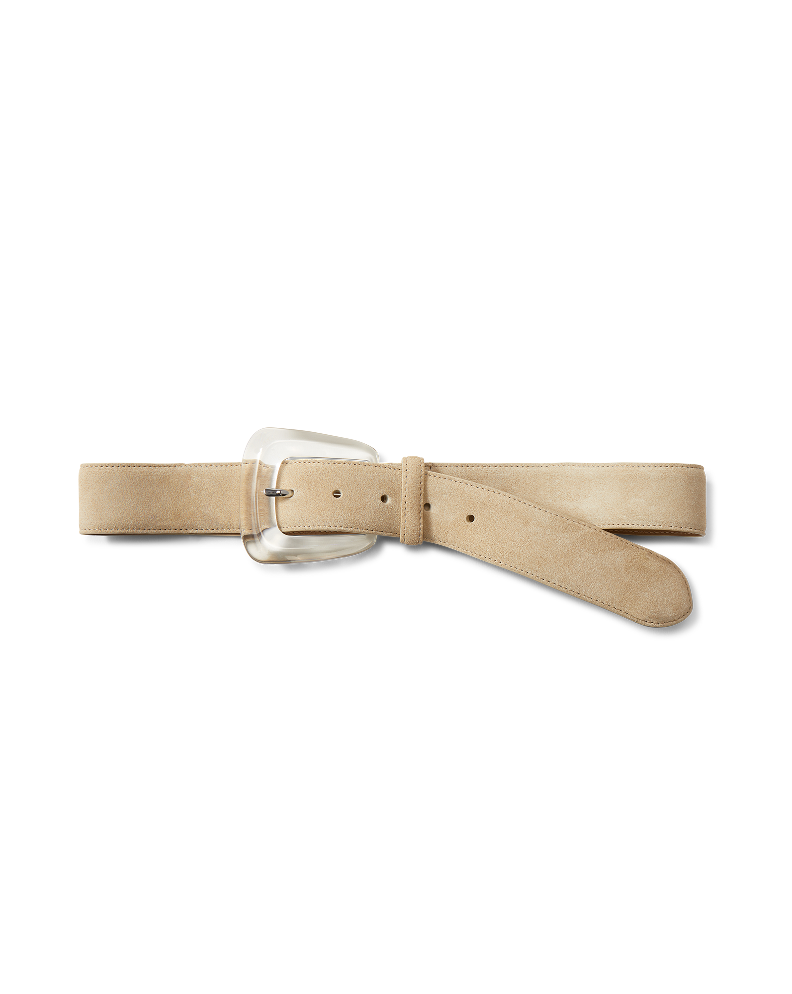 Arch Resin-Buckle Suede Belt