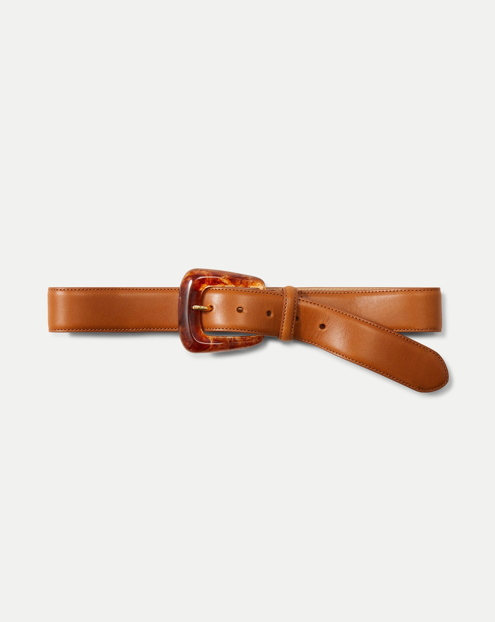 Arch Resin-Buckle Leather Belt
