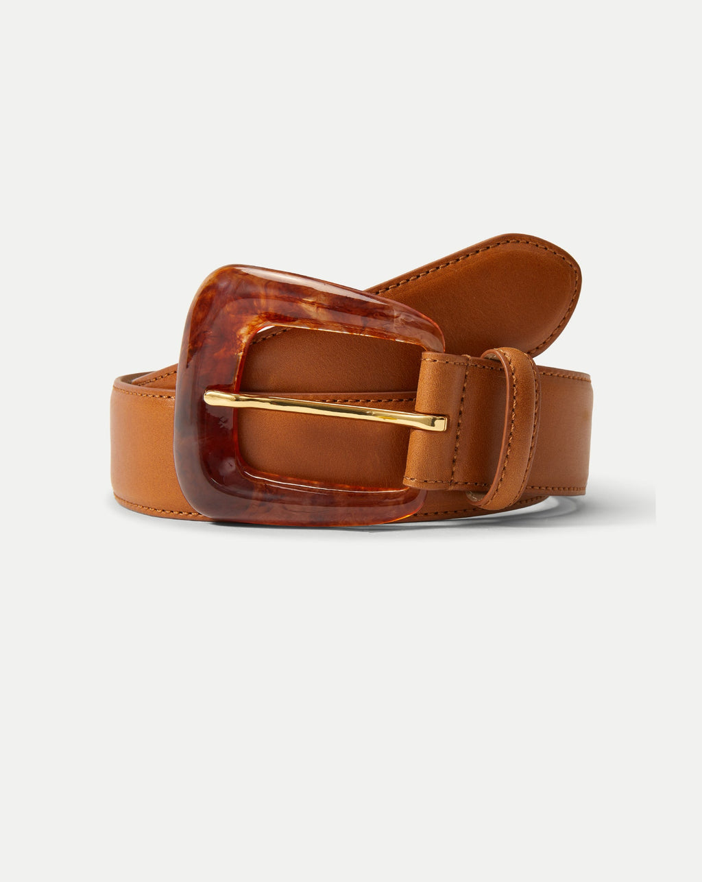 Arch Resin-Buckle Leather Belt