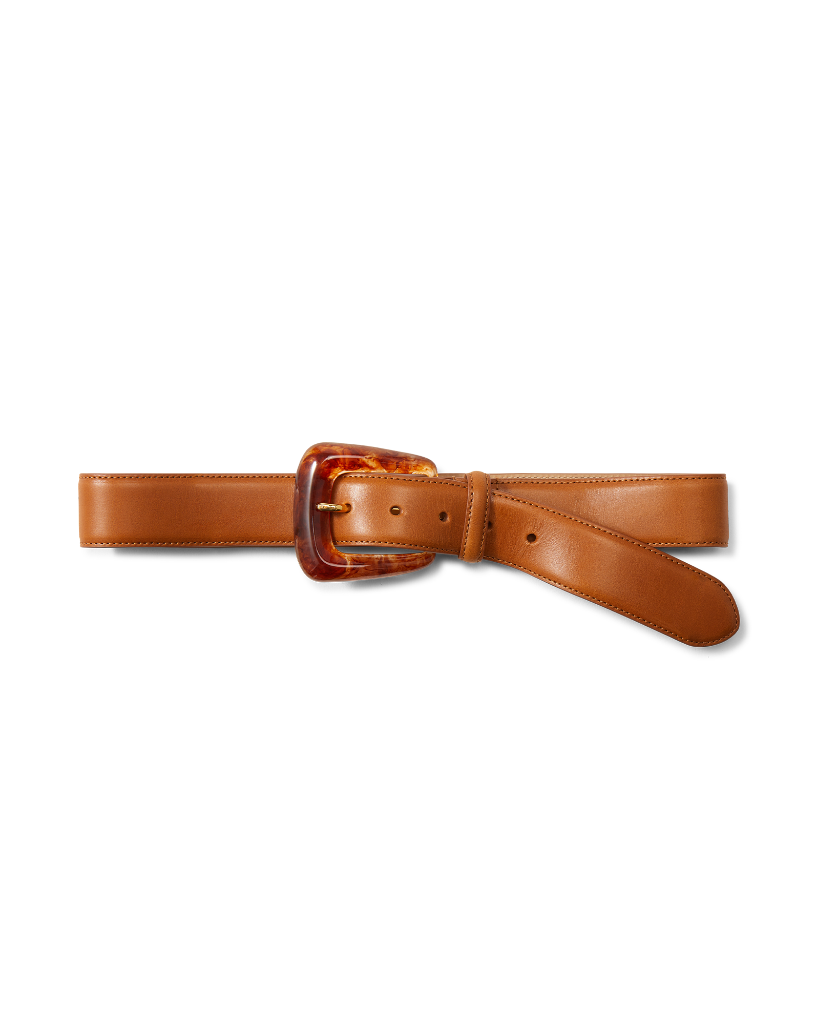 Arch Resin-Buckle Leather Belt