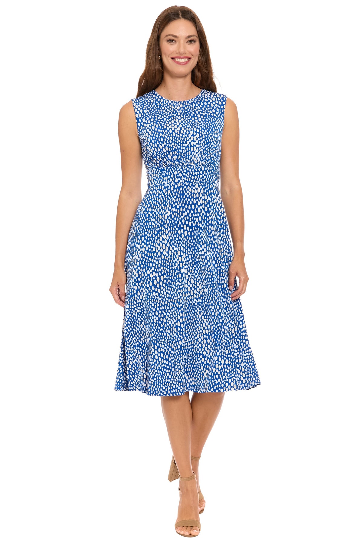 Kirby Inset Waist Dress in Mini Tear Drops