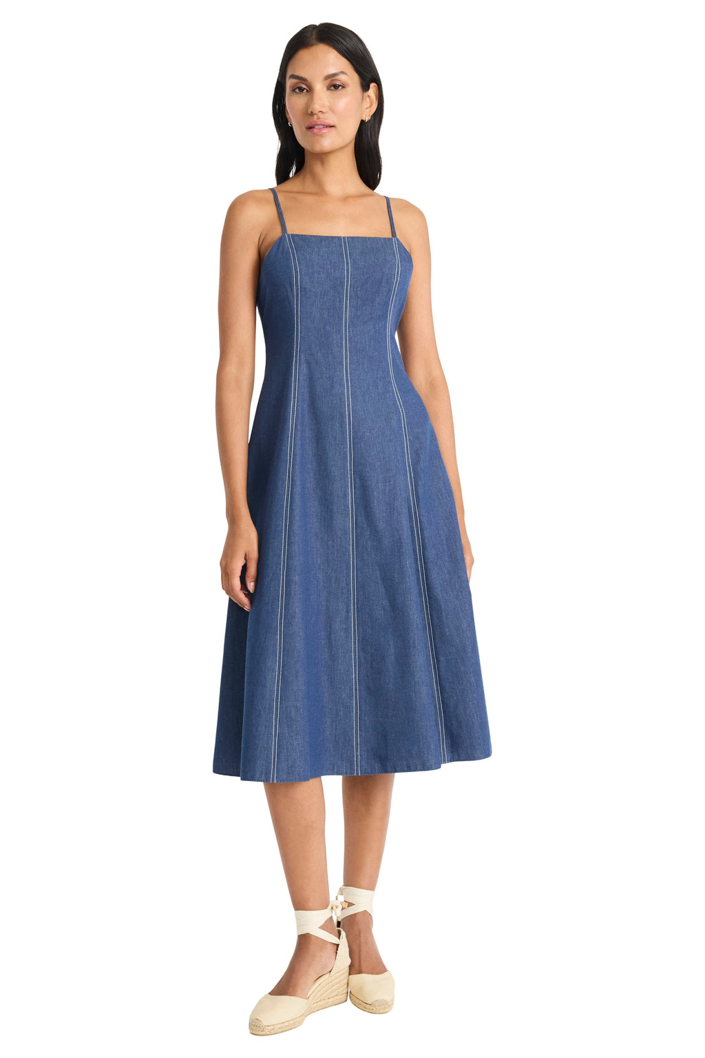 Keri Spaghetti Strap Midi in Denim - FINAL SALE