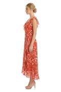 Alessandra Ruffle Faux Wrap in Floral Scribble