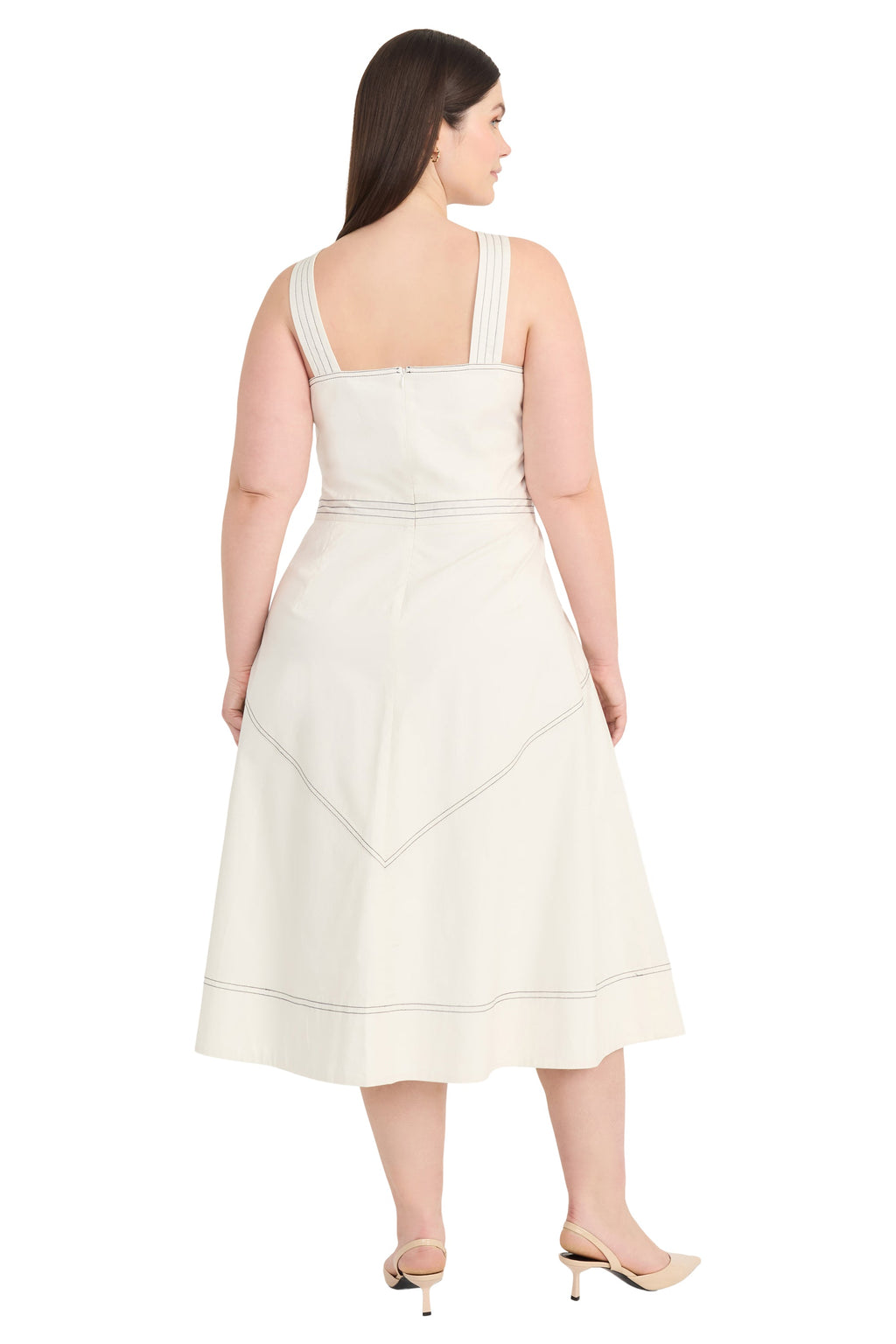Anika Cotton Topstitch Midi - FINAL SALE