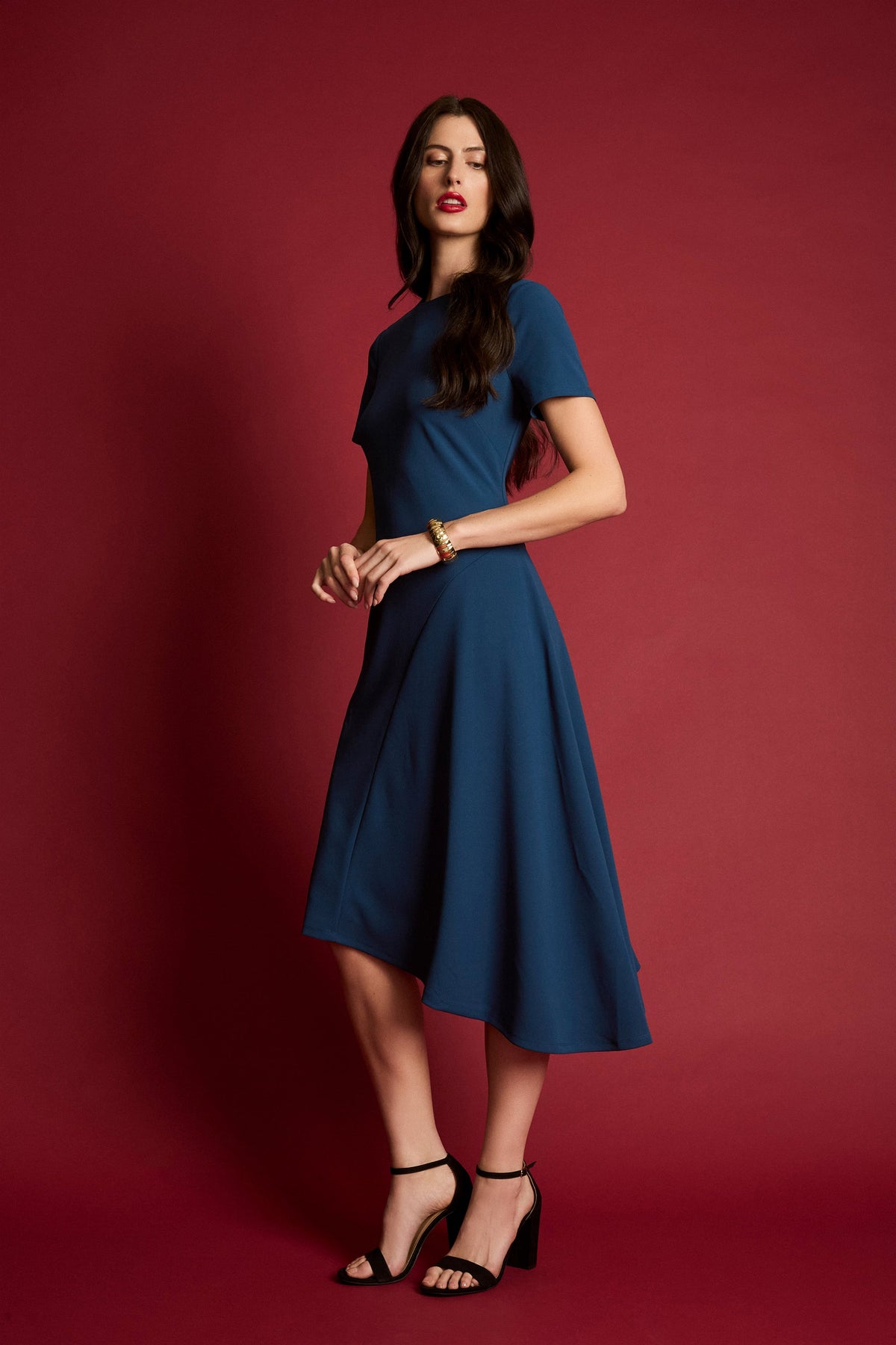 Whitney Asymmetrical Midi Dress