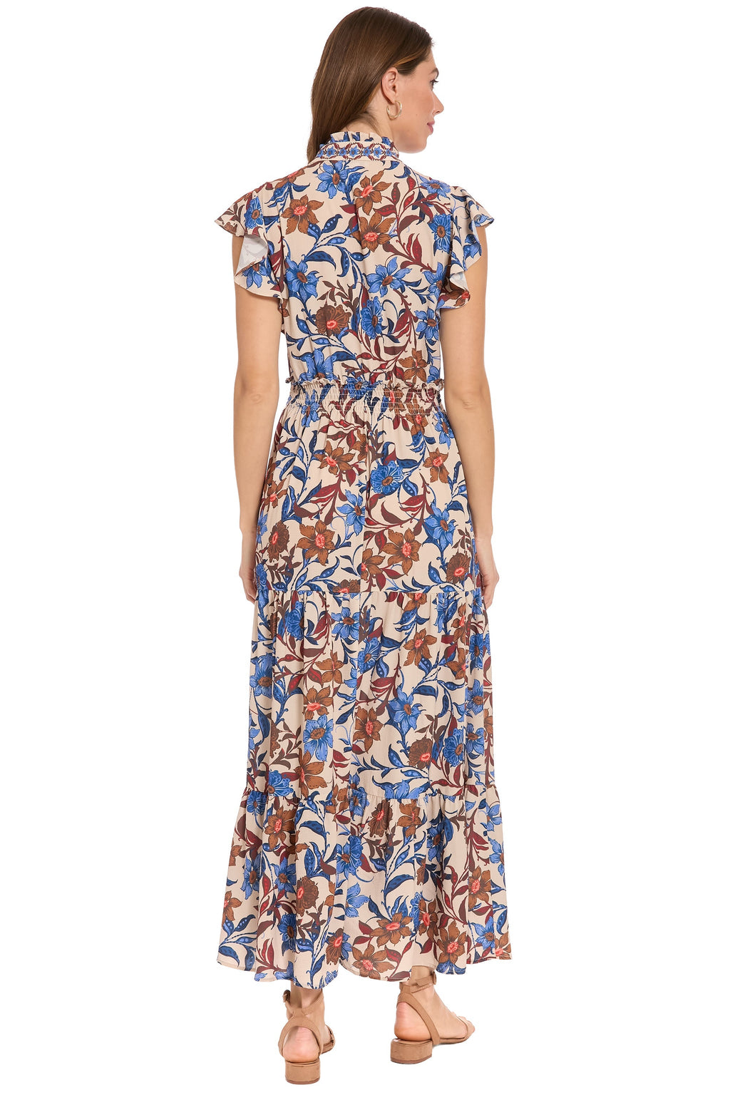 Consuela Cap Sleeve Maxi in Magnolia Vines