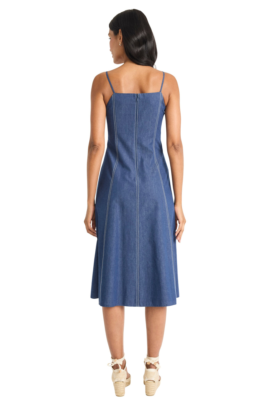 Keri Spaghetti Strap Midi in Denim - FINAL SALE