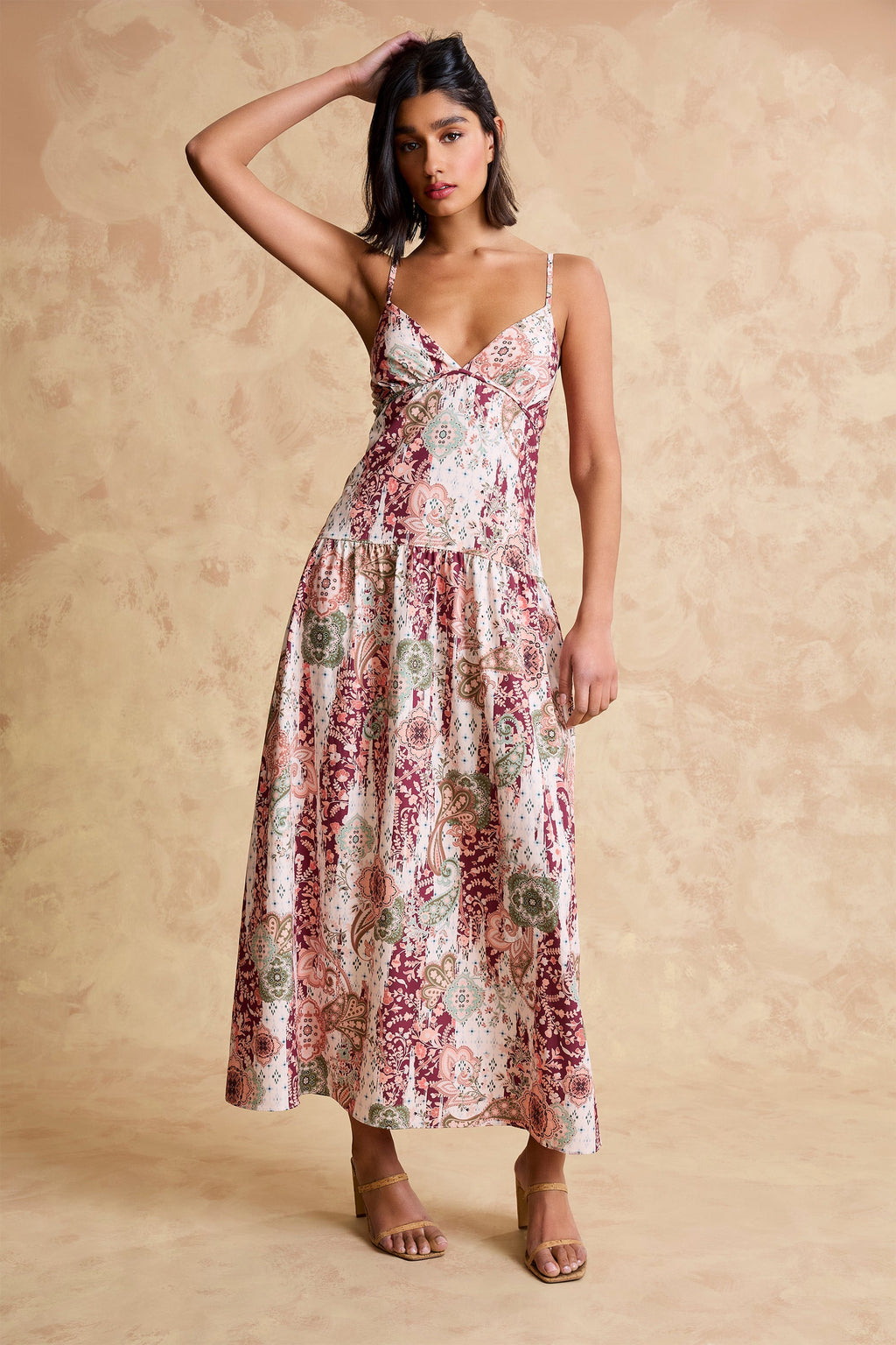 Julian Tiered Sleeveless Maxi in Crafted Patchwork