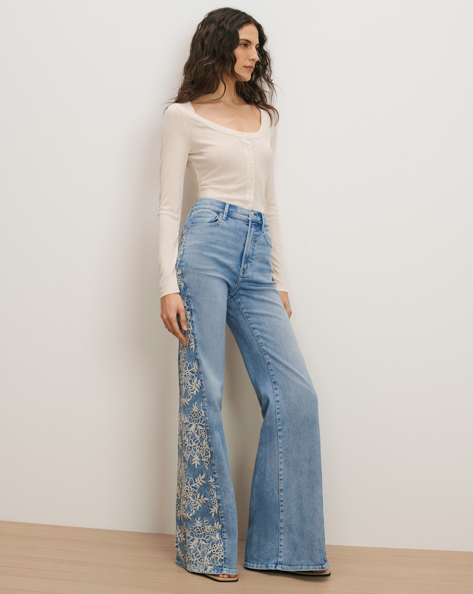 Joplin Embroidered Flare Jean