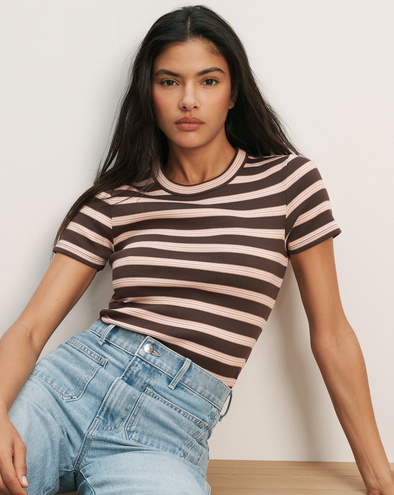 Pruitt Striped Ribbed T-Shirt