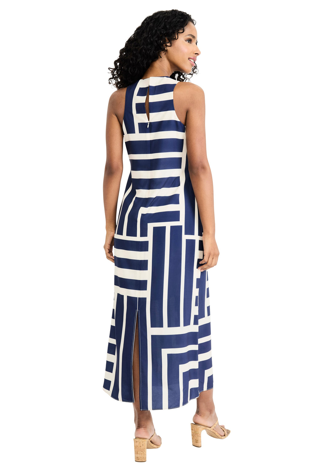 Quincy Midi Shift Dress in Intersection Stripes