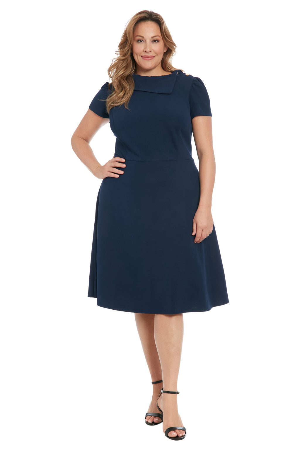 Abby Curve Asymmetrical Collar Dress - FINAL SALE
