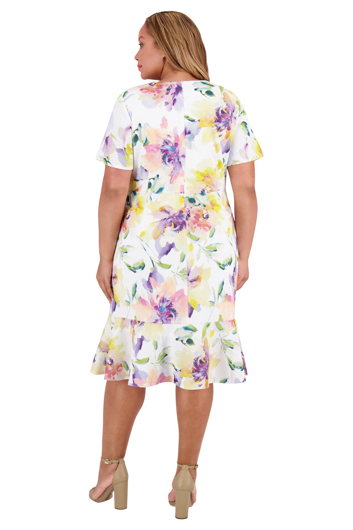 Brandi Curve in Watercolor Blooms - FINAL SALE