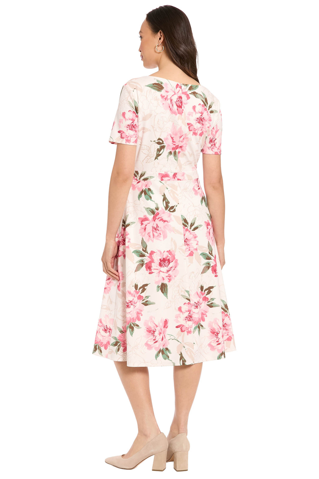Colleen Curve Neck Side Tie in Outlined Roses