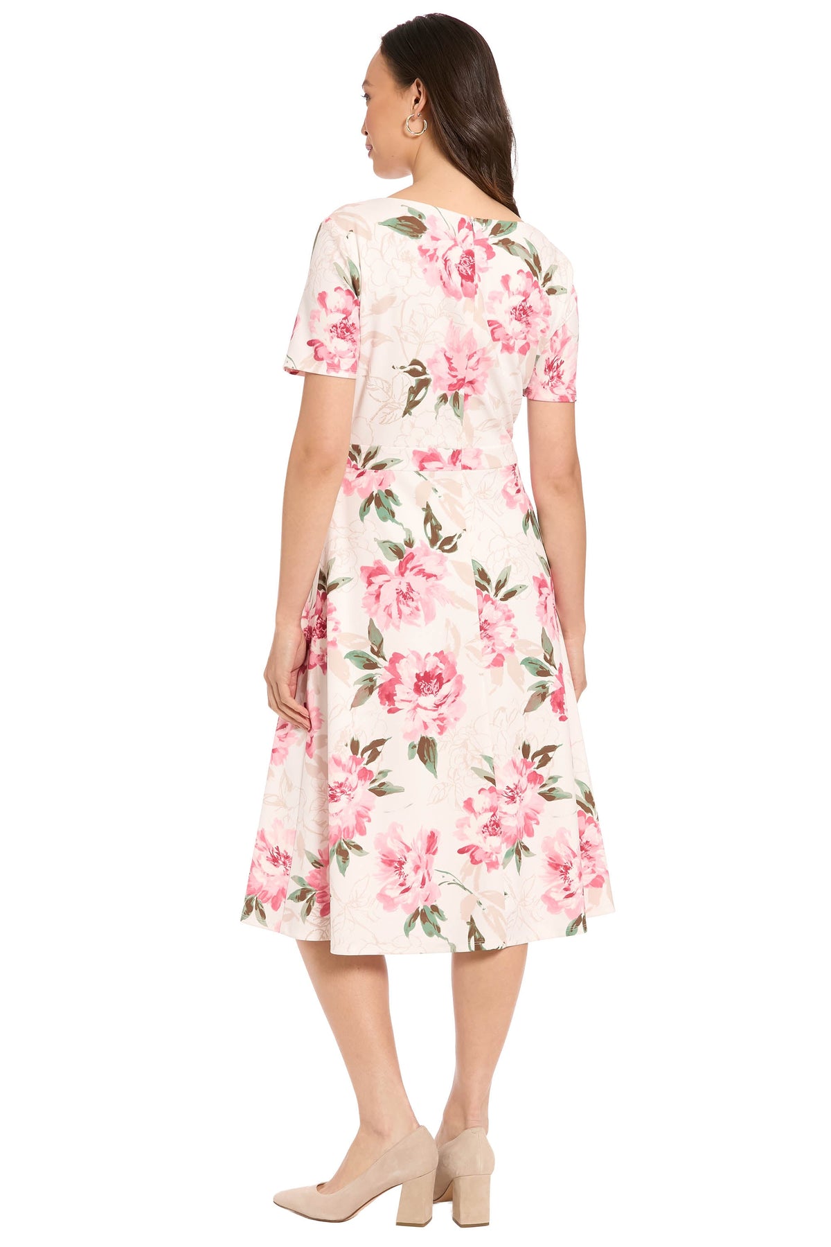 Colleen Curve Neck Side Tie in Outlined Roses