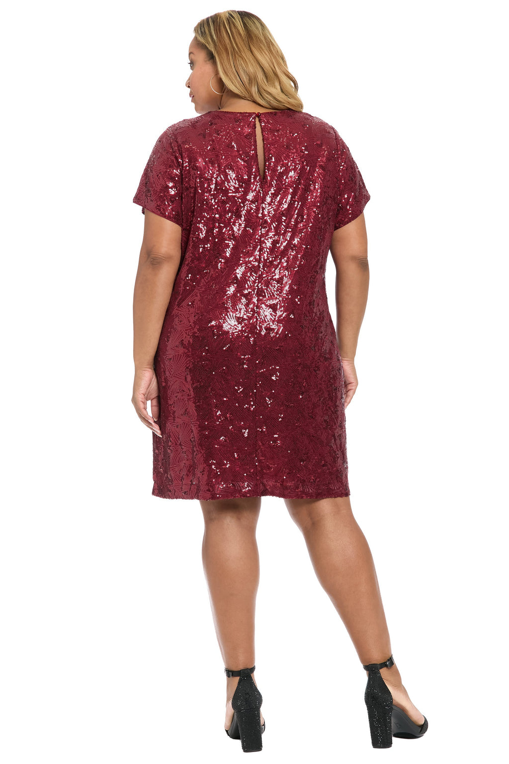 Amada T-Shirt Dress in Geo Sequin