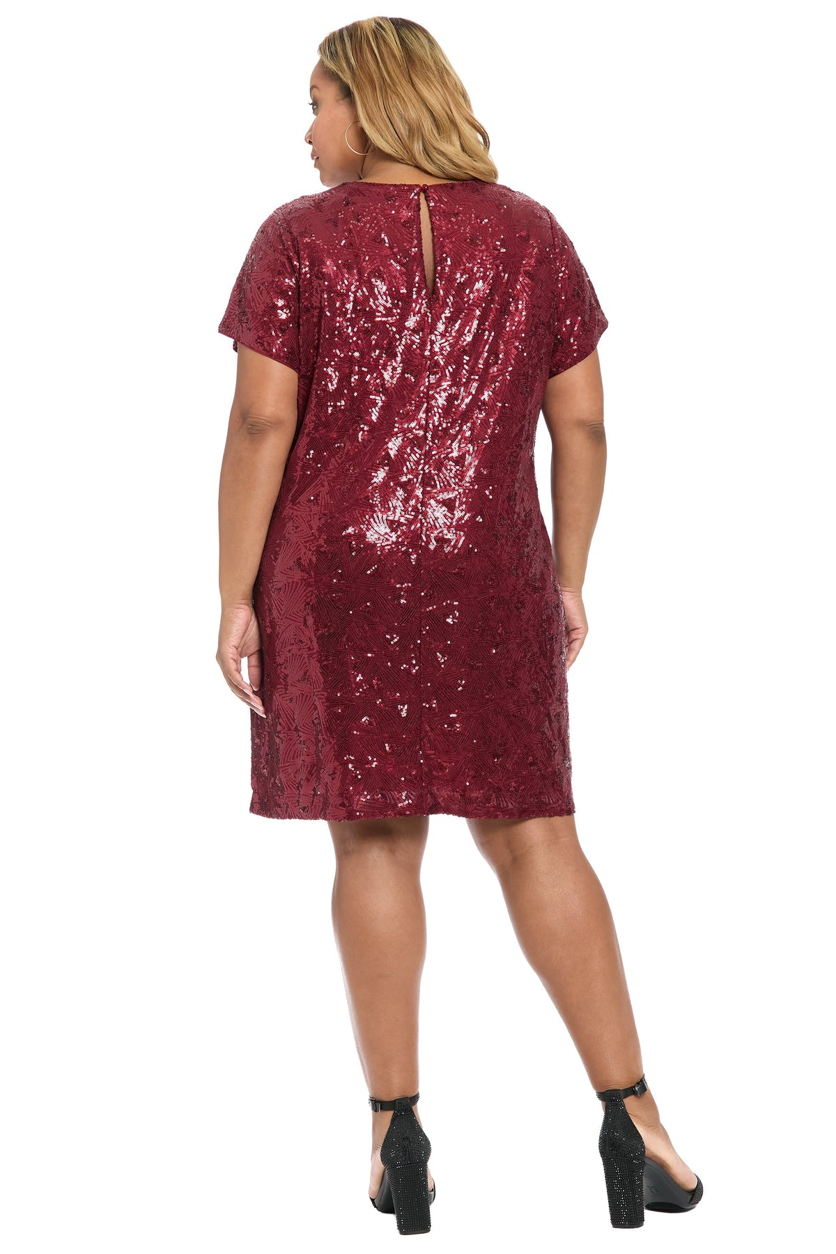 Amada T-Shirt Dress in Geo Sequin