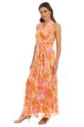 Amberlyn Curve Halter Maxi in Pansy Blast - FINAL SALE