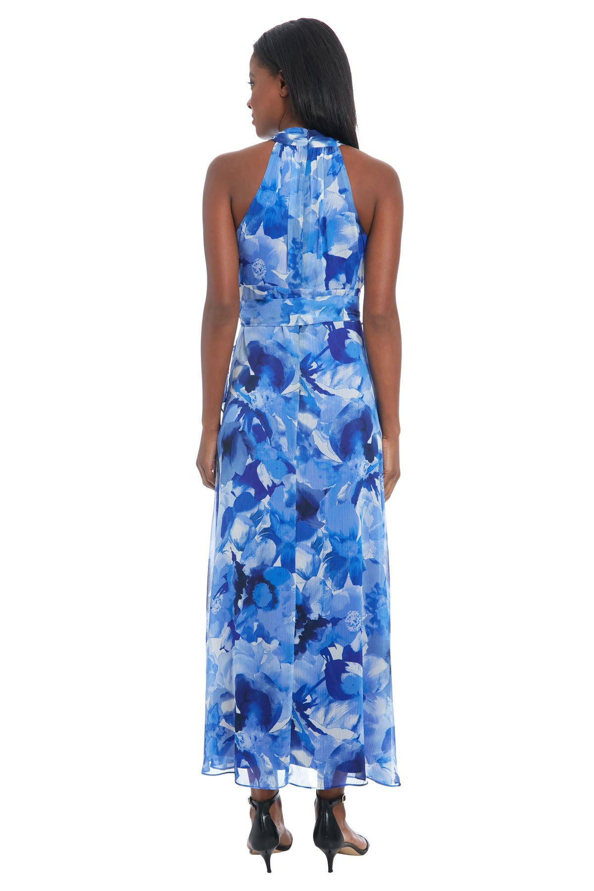 Amberlyn Curve Halter Maxi in Pansy Blast - FINAL SALE