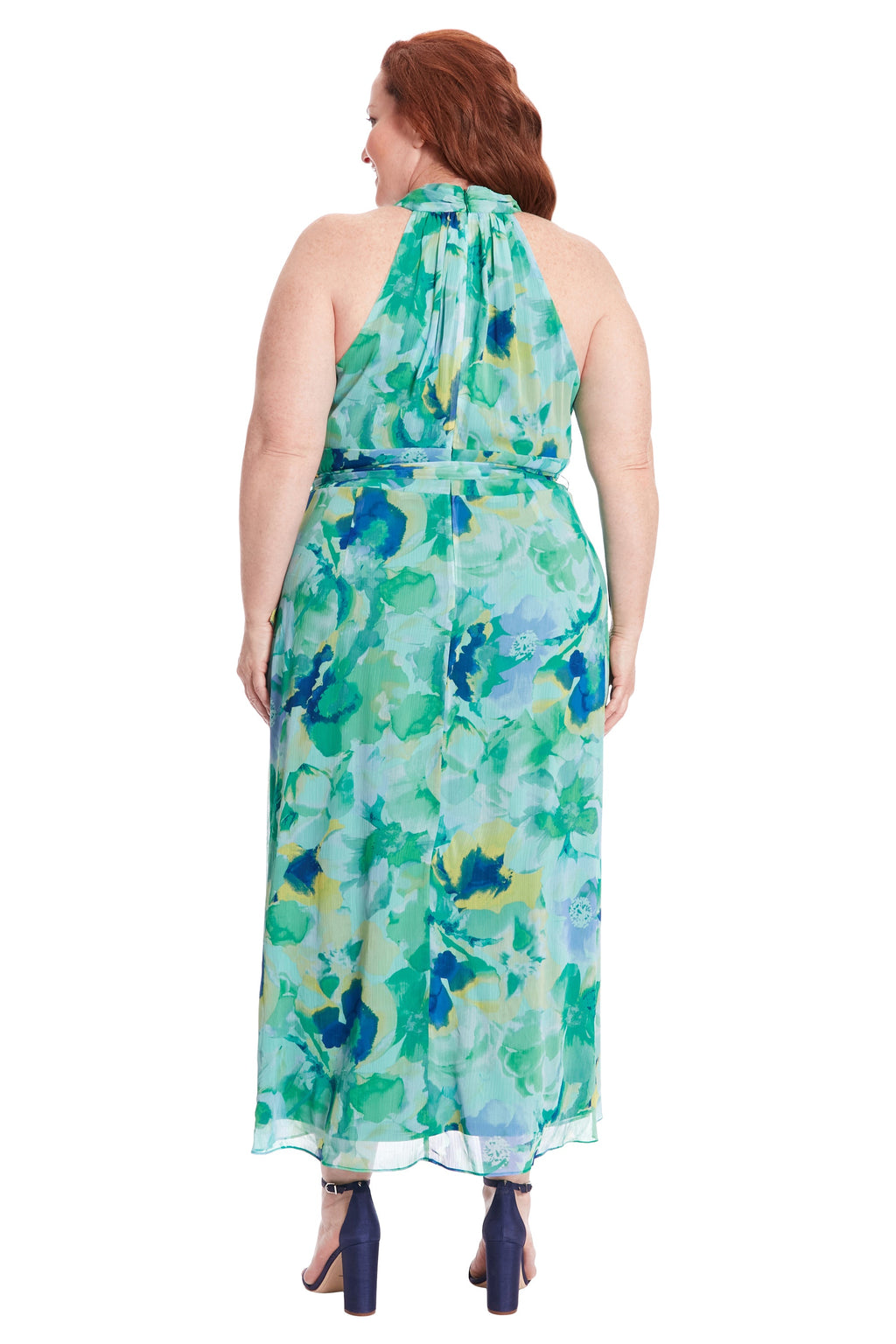 Amberlyn Curve Halter Maxi in Pansy Blast - FINAL SALE