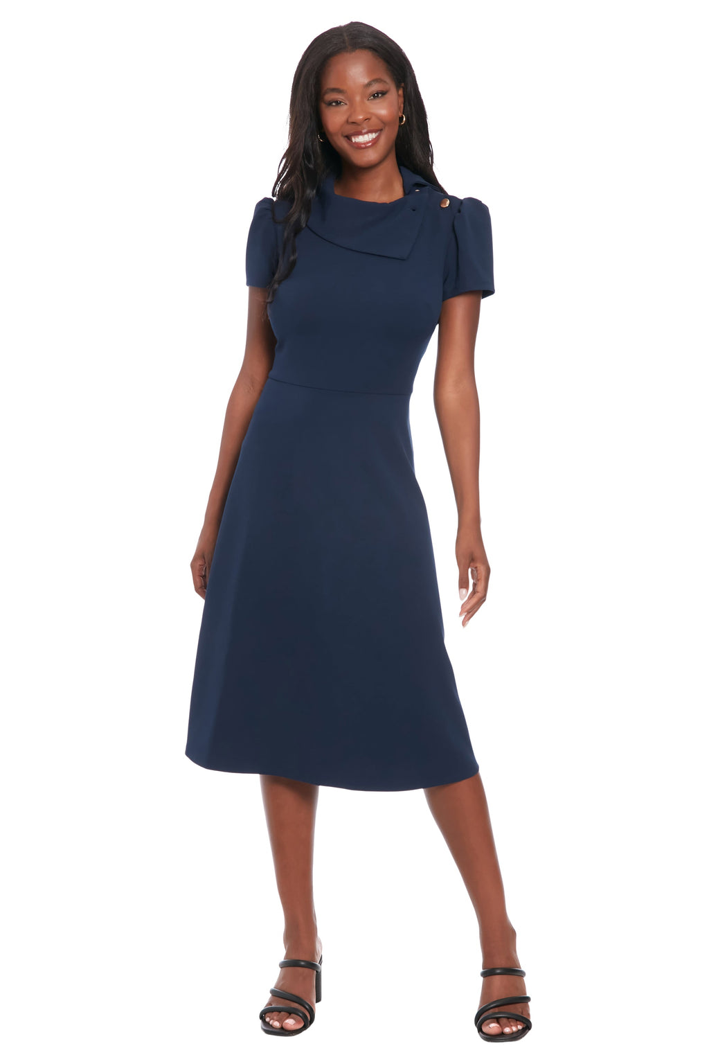 Abby Curve Asymmetrical Collar Dress - FINAL SALE