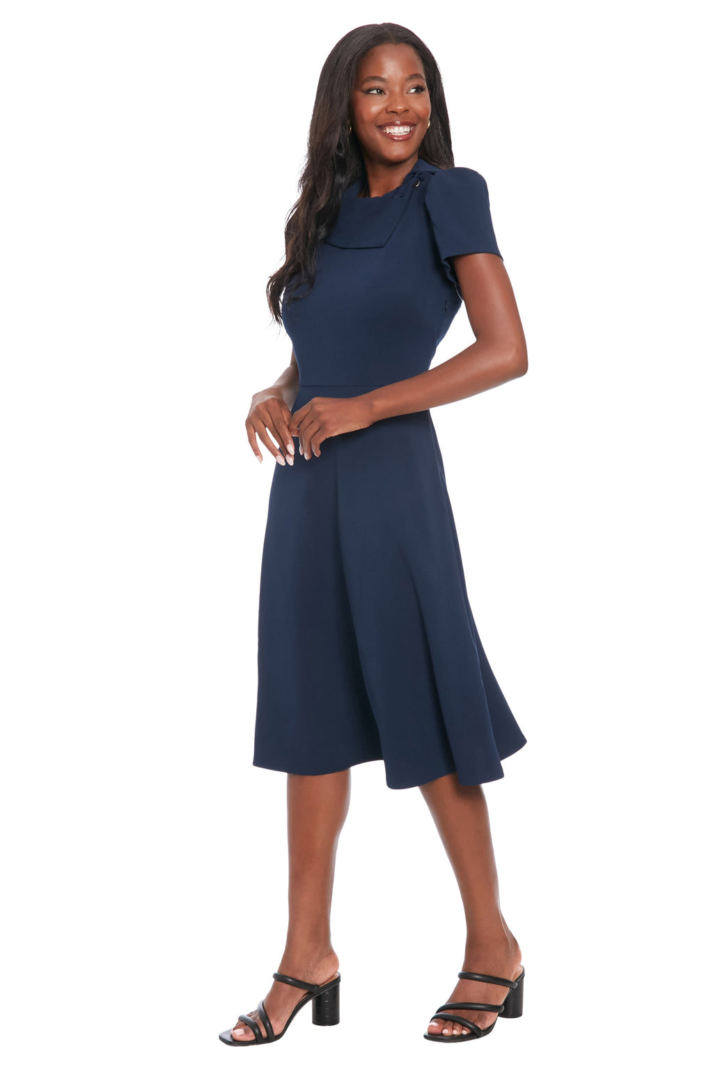 Abby Curve Asymmetrical Collar Dress - FINAL SALE