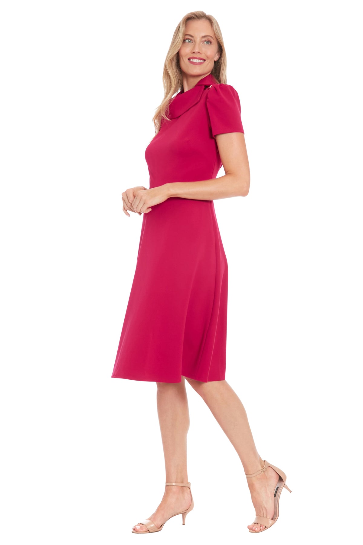 Abby Curve Asymmetrical Collar Dress - FINAL SALE