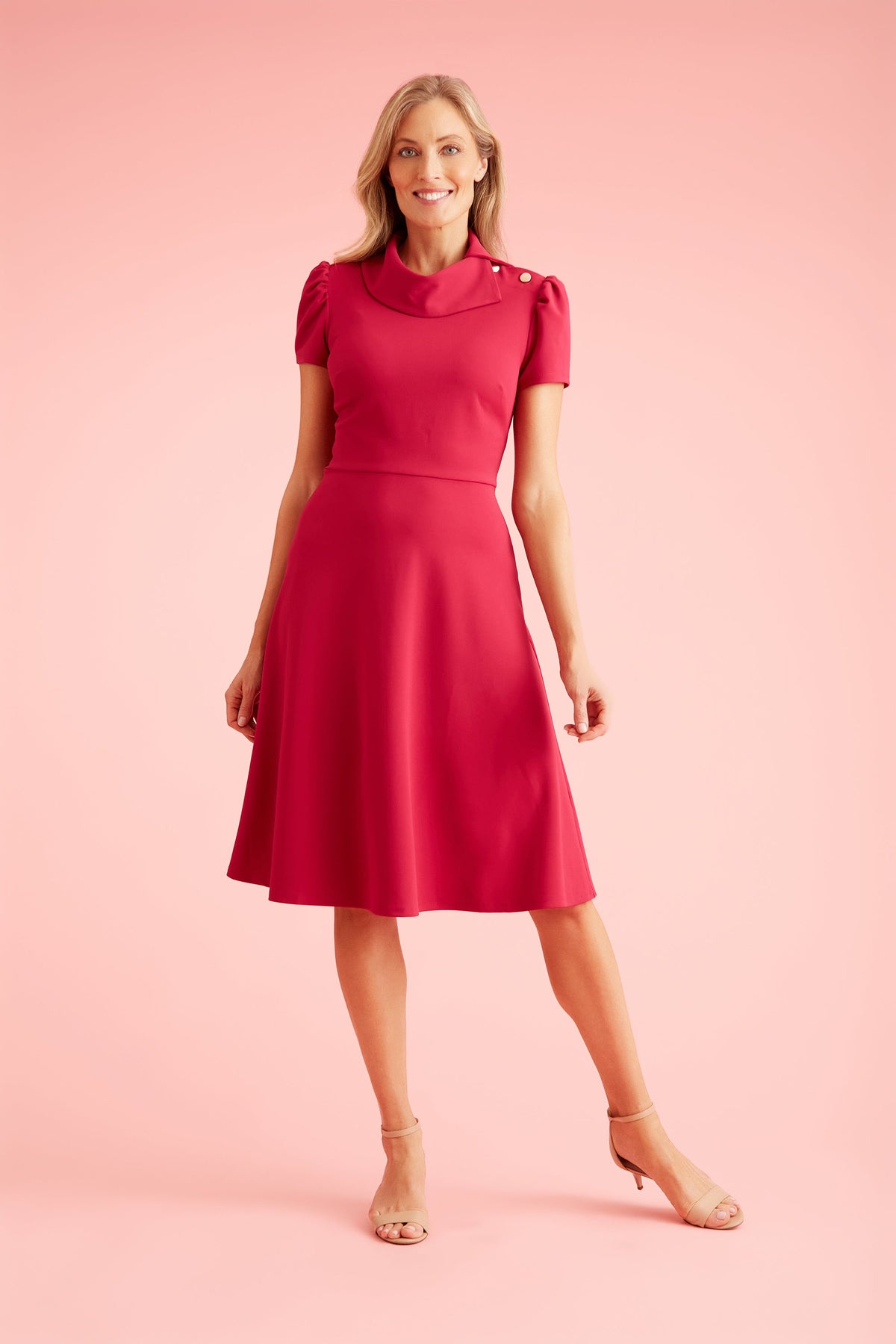 Abby Curve Asymmetrical Collar Dress - FINAL SALE