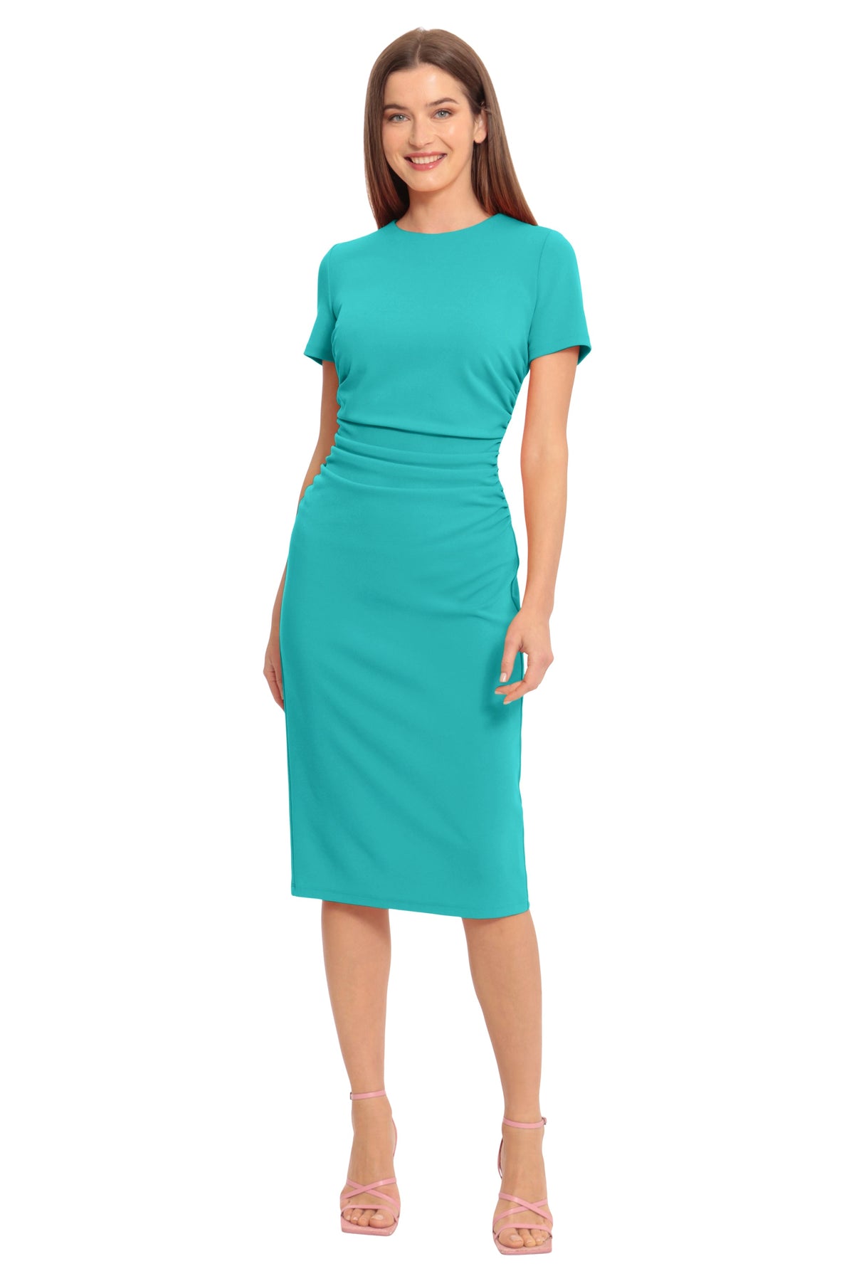 Kina Short Sleeve Sheath Midi Dress