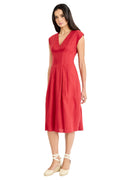 Kora Linen V-Neck Flare Midi